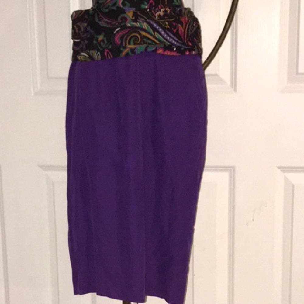 Vintage Purple Paisley Skirt - Picture 4 of 4